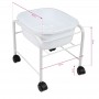 STRAIGHT PEDICURE TRAY WITH WHEELS WHITE