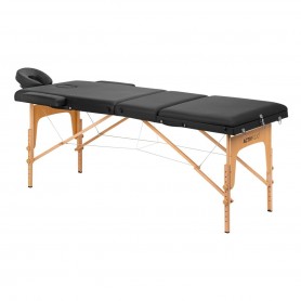Folding wooden massage table Komfort Activ Fizjo Lux 3 segments 190x70 black