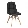 4Rico Skandinavski stol QS-185 iz eko usnja črne barve