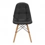 4Rico Skandinavski stol QS-185 iz eko usnja črne barve
