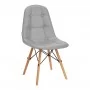 4Rico Skandinavski stol QS-185 iz eko sivega usnja