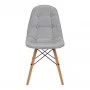 4Rico Sedia scandinava QS-185 in ecopelle grigia