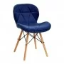 4Scandinavische stoel Rico QS-186 donkerblauw fluweel
