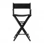 Składane krzesło do makijażu, aluminium, czarne