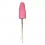 Rubber cutter, pink, oval, with silver shank.