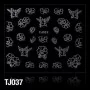 3D STICKERS TJ037 BLACK WITH SILVER RIBBON