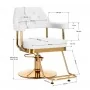 Cadeira de barbearia Gabbiano Granada ouro e branco