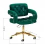 4 Rico QS-OF213G aksominė žalia kėdė