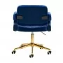 4 Rico QS-OF213G donkerblauw fluwelen stoel