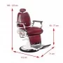Cadeira de barbeiro Gabbiano Moto Style, cor de vinho