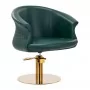 Sedia per parrucchieri Gabbiano Wersal, verde bottiglia oro
