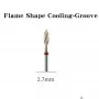 Frēze ar dimanta apmali "Dzesēšanas - Groove Flame Shape F" Ø2,7 mm, "Fine"