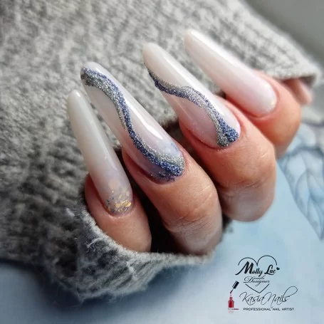 Ombre nail extensions with glitter and stone @999/-  @vandanadutta343makeuplovers . . #nail #nailart #nudenails #ombre #stone  #glitter #gl... | Instagram