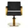 Cadeira de barbearia Gabbiano Génova dourada e preta