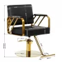 Cadeira de barbearia Gabbiano Génova dourada e preta
